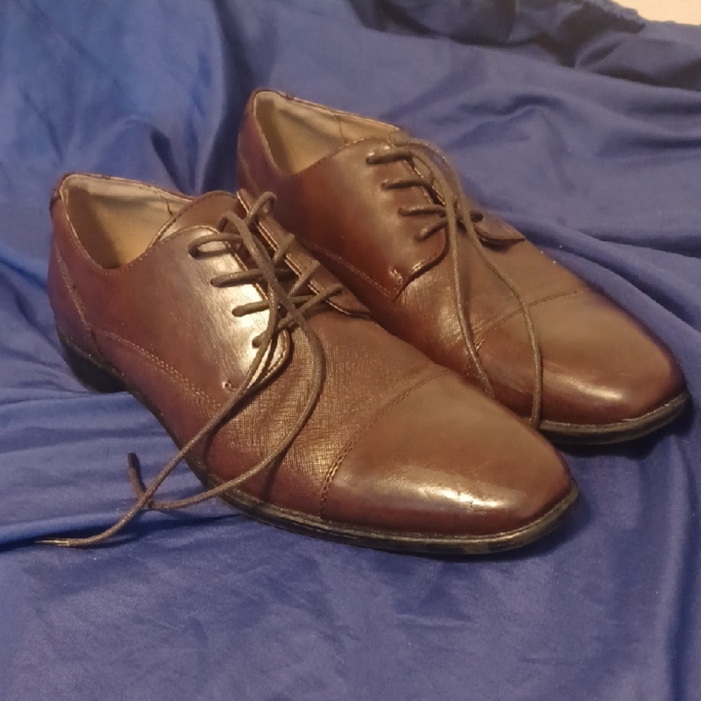 jf j.ferrar Brown Leather Oxford Shoes